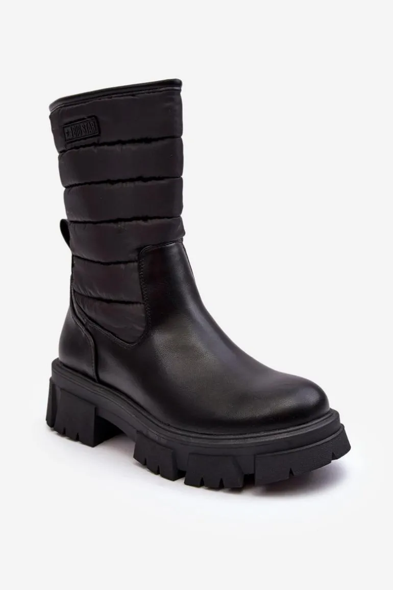 Śniegowce Botki Ocieplane Na Suwak Czarne Big Star MM274068