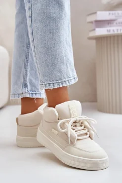 Śniegowce Damskie Big Star OO274A531 Kremowe