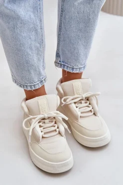 Śniegowce Damskie Big Star OO274A531 Kremowe