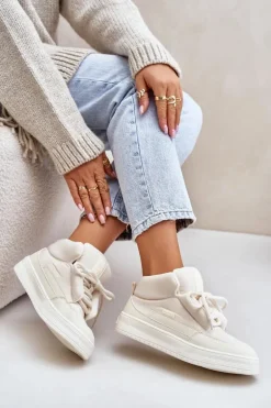 Śniegowce Damskie Big Star OO274A531 Kremowe