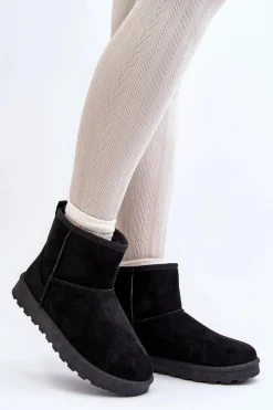 Śniegowce Damskie Eko Zamszowe Czarne Enranta