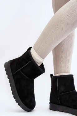 Śniegowce Damskie Eko Zamszowe Czarne Enranta