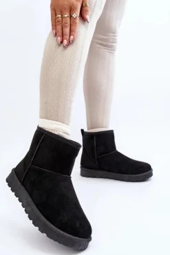 Śniegowce Damskie Eko Zamszowe Czarne Enranta