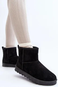 Śniegowce Damskie Eko Zamszowe Czarne Enranta