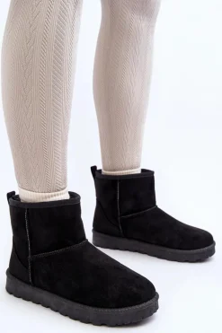 Śniegowce Damskie Eko Zamszowe Czarne Enranta