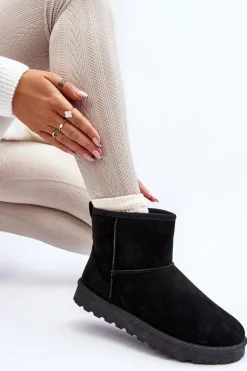 Śniegowce Damskie Eko Zamszowe Czarne Enranta