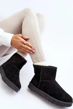 Śniegowce Damskie Eko Zamszowe Czarne Enranta