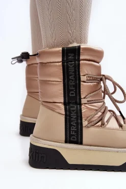 Śniegowce Damskie Na Grubej Podeszwie Wegańskie D.Franklin DFSH371006 Beżowe