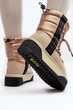 Śniegowce Damskie Na Grubej Podeszwie Wegańskie D.Franklin DFSH371006 Beżowe