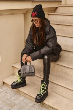 Śniegowce Damskie Na Grubej Podeszwie Wegańskie D.Franklin DFSH371007 Czarne