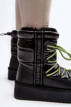 Śniegowce Damskie Na Grubej Podeszwie Wegańskie D.Franklin DFSH371007 Czarne