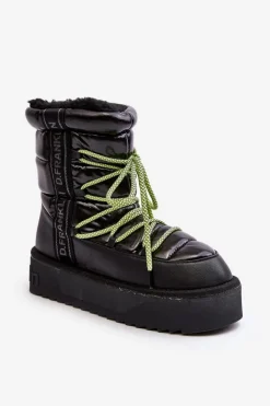 Śniegowce Damskie Na Grubej Podeszwie Wegańskie D.Franklin DFSH371007 Czarne