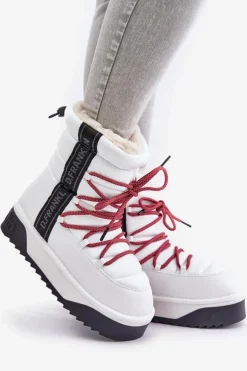 Śniegowce Damskie Na Grubej Podeszwie Wegańskie D.Franklin DFSH371007 Białe