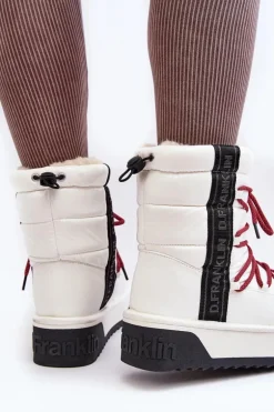 Śniegowce Damskie Na Grubej Podeszwie Wegańskie D.Franklin DFSH371007 Białe