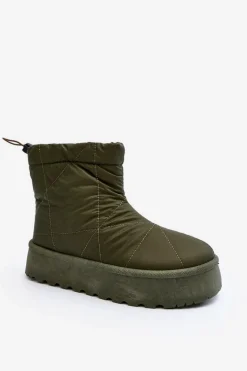 Śniegowce Damskie Na Masywnej Platformie Zielone Fionia