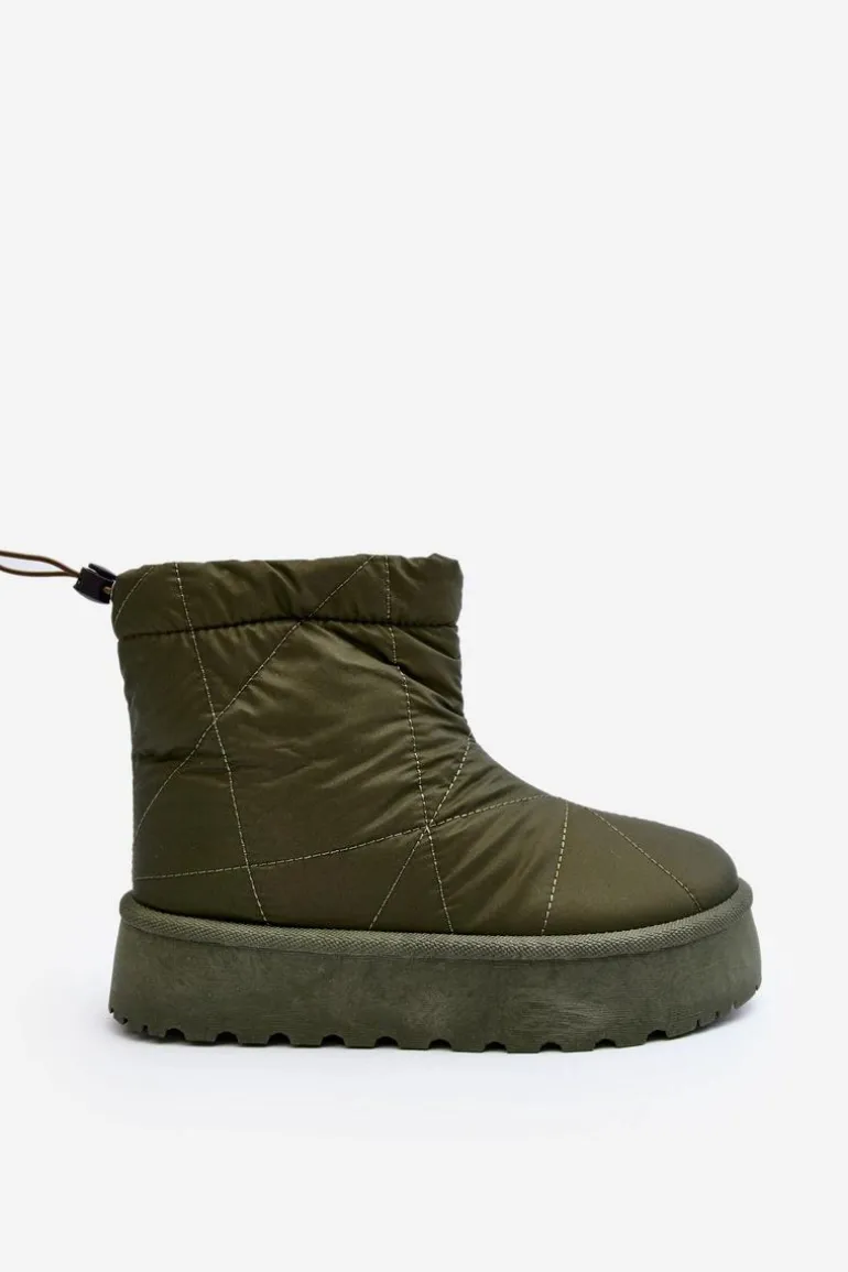 Śniegowce Damskie Na Masywnej Platformie Zielone Fionia