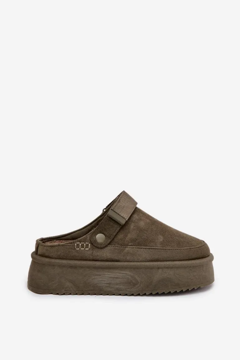 Śniegowce Damskie Na Platformie Z Rzepem Ciemnozielone Jorielle