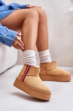 Śniegowce Damskie Na Platformie Ocieplane Camel Lomessa