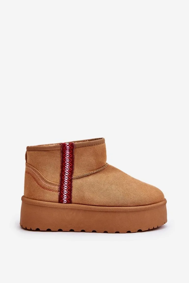 Śniegowce Damskie Na Platformie Ocieplane Camel Lomessa