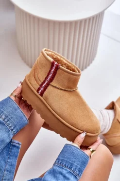 Śniegowce Damskie Na Platformie Ocieplane Camel Lomessa