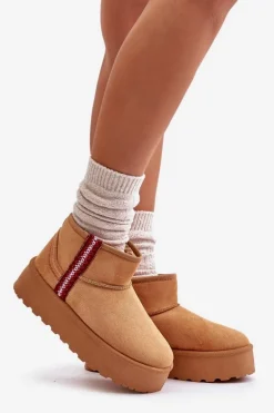 Śniegowce Damskie Na Platformie Ocieplane Camel Lomessa