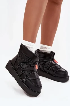 Śniegowce Damskie Na Platformie D.Franklin DFSH370020 Czarne