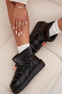 Śniegowce Damskie Na Platformie D.Franklin DFSH370020 Czarne