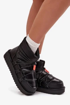 Śniegowce Damskie Na Platformie D.Franklin DFSH370020 Czarne