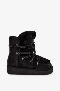 Śniegowce Damskie Na Platformie Z Futerkiem D.Franklin DFSH37005 Czarne