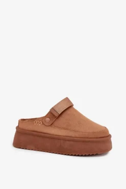 Śniegowce Damskie Na Platformie Z Rzepem Camel Jorielle