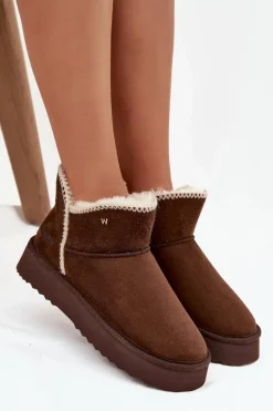 Śniegowce Damskie Na Platformie Wrangler 20253093.IKU Czekoladowe