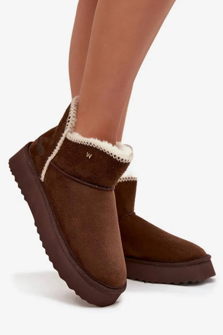 Śniegowce Damskie Na Platformie Wrangler 20253093.IKU Czekoladowe