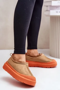 Śniegowce Damskie Na Platformie Z Niską Cholewką Camel Izamine