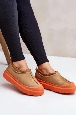 Śniegowce Damskie Na Platformie Z Niską Cholewką Camel Izamine