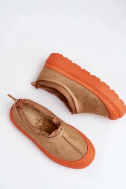 Śniegowce Damskie Na Platformie Z Niską Cholewką Camel Izamine