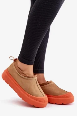 Śniegowce Damskie Na Platformie Z Niską Cholewką Camel Izamine
