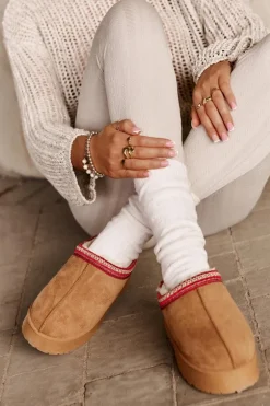 Śniegowce Damskie Na Platformie Ocieplane Futerkiem Camel Remenia