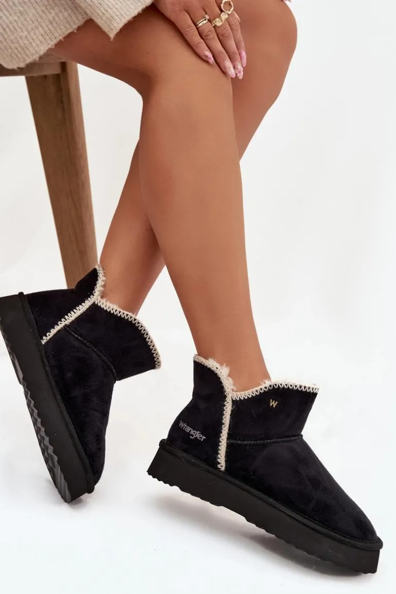 Śniegowce Damskie Na Platformie Wrangler 20253093.25Y Czarne