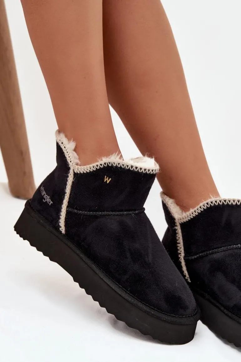 Śniegowce Damskie Na Platformie Wrangler 20253093.25Y Czarne