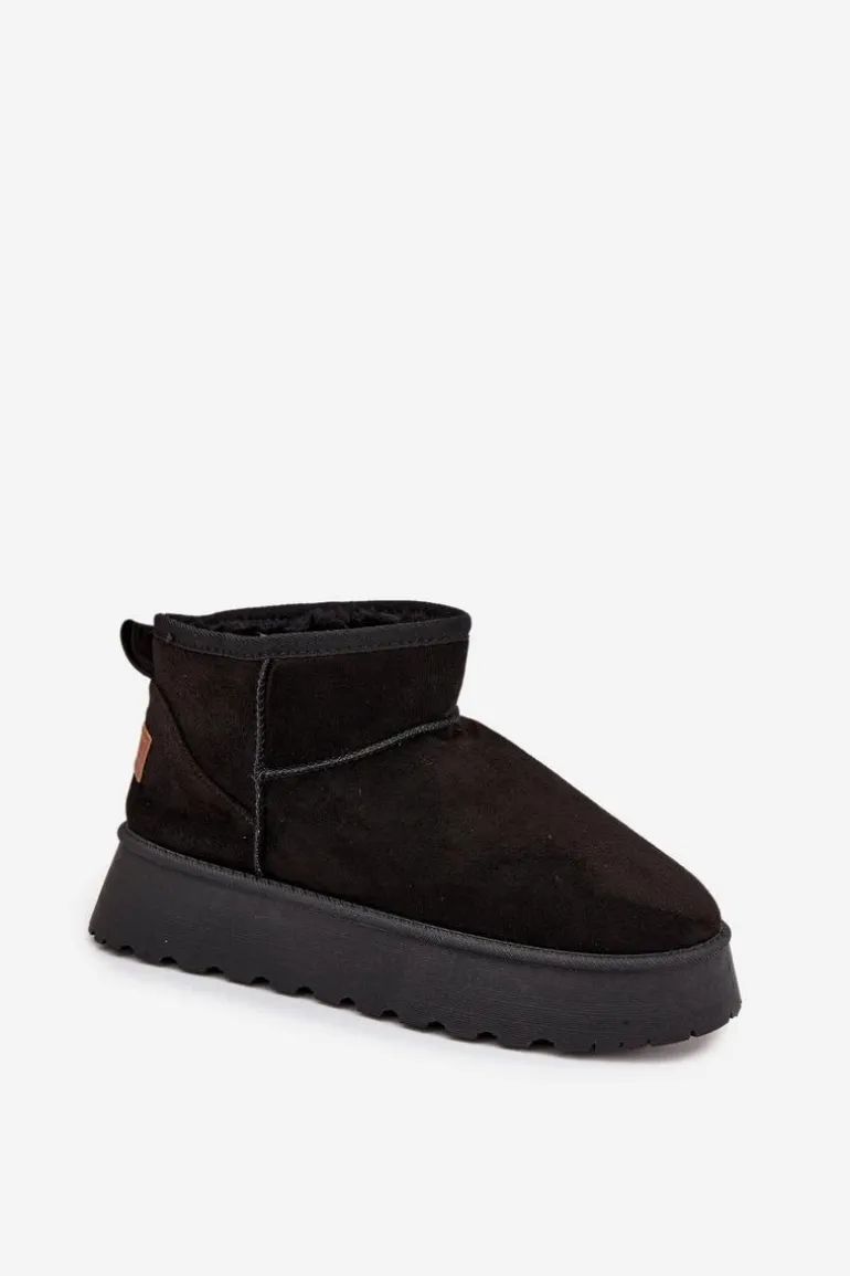 Śniegowce Damskie Na Platformie Czarne Celyra