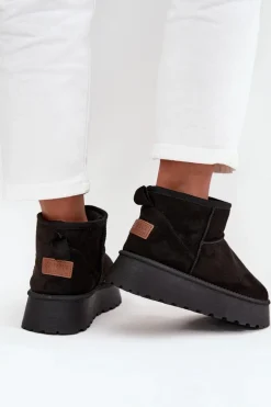 Śniegowce Damskie Na Platformie Czarne Celyra