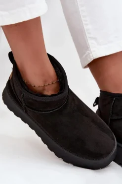 Śniegowce Damskie Na Platformie Czarne Celyra