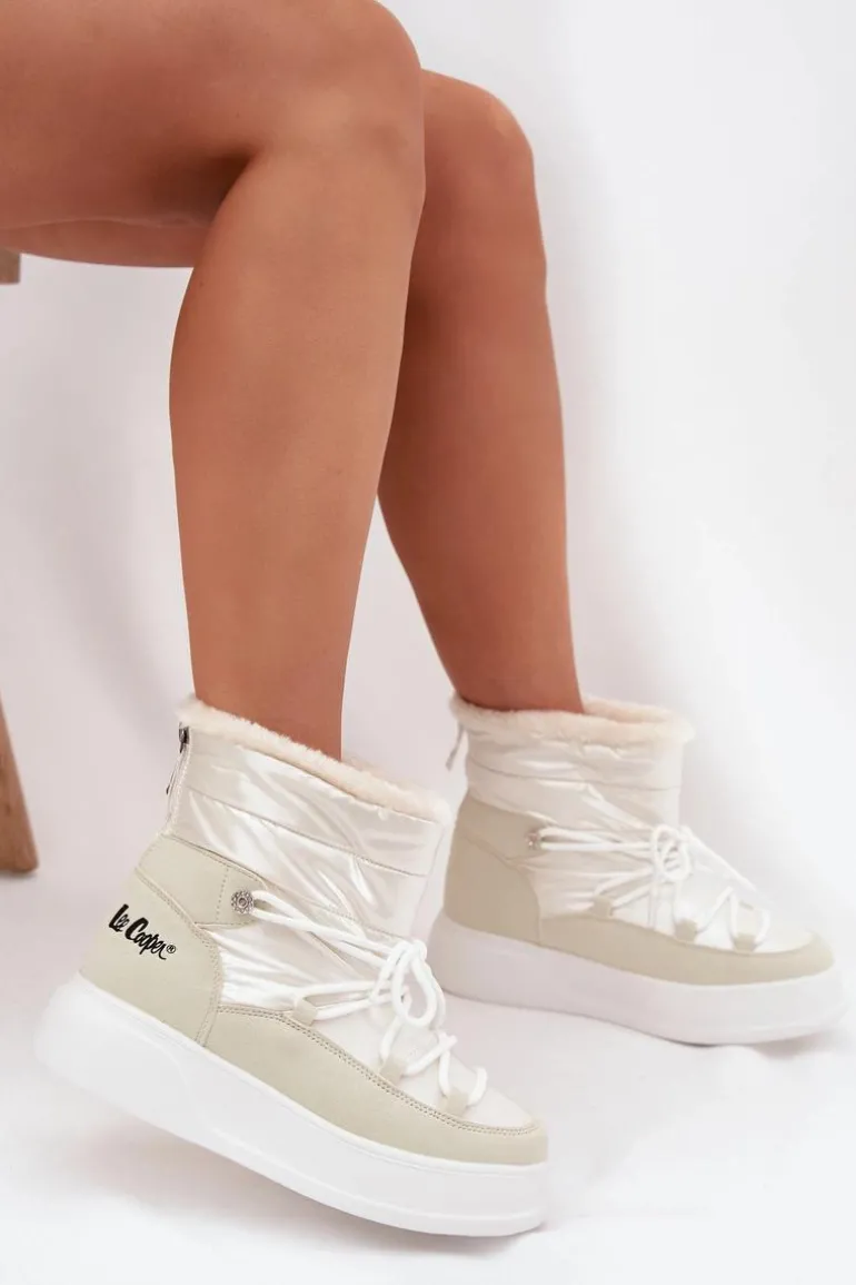 Śniegowce Damskie Na Platformie Lee Cooper LCJ-25-03-3815 Białe
