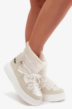 Śniegowce Damskie Na Platformie Lee Cooper LCJ-25-03-3815 Białe