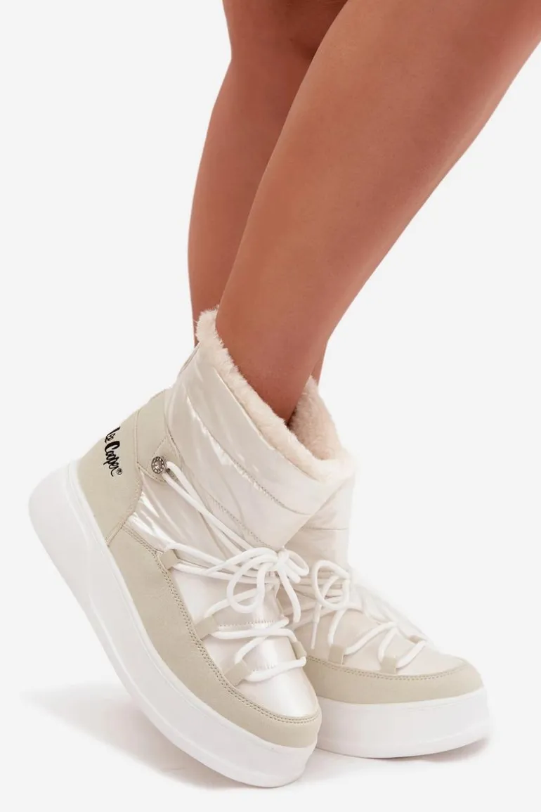 Śniegowce Damskie Na Platformie Lee Cooper LCJ-25-03-3815 Białe