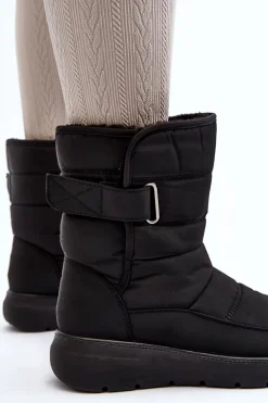 Śniegowce Damskie Na Rzep Ocieplane Czarne Jawora