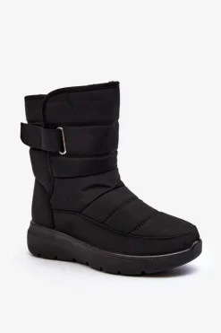 Śniegowce Damskie Na Rzep Ocieplane Czarne Jawora