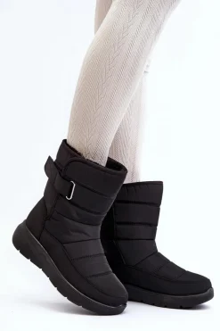 Śniegowce Damskie Na Rzep Ocieplane Czarne Jawora