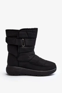 Śniegowce Damskie Na Rzep Ocieplane Czarne Jawora