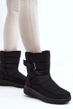 Śniegowce Damskie Na Rzep Ocieplane Czarne Jawora